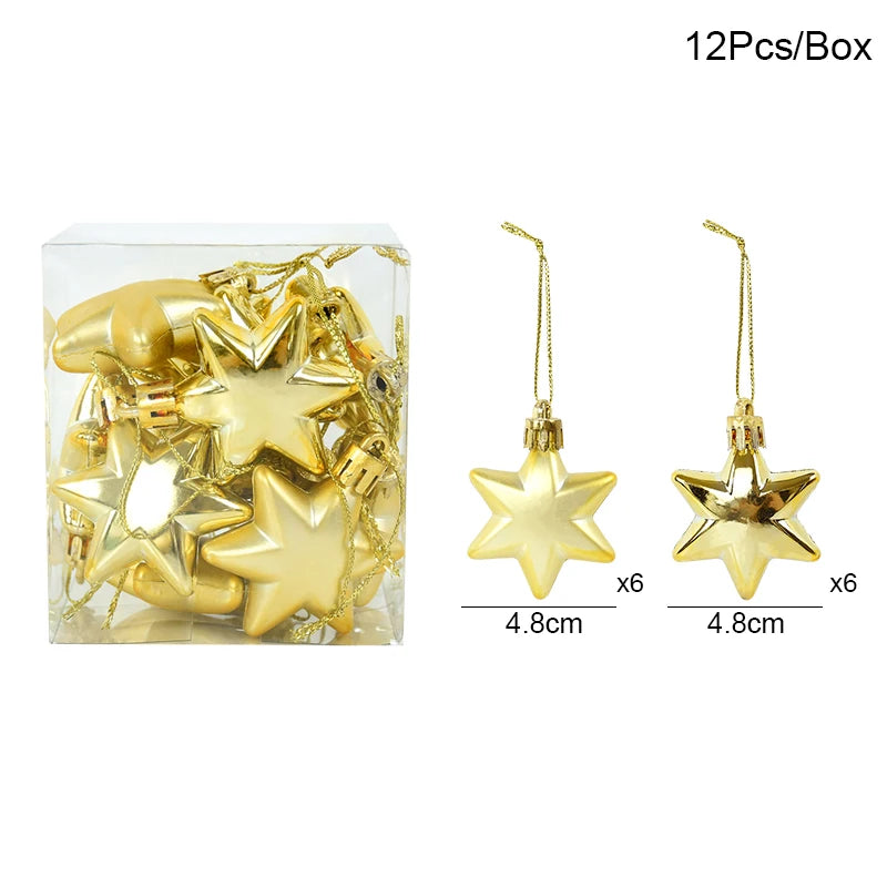 Choice Weihnachtskugeln Stern Gold - Kapazität 12 Stück Größe Ca.4 cm
