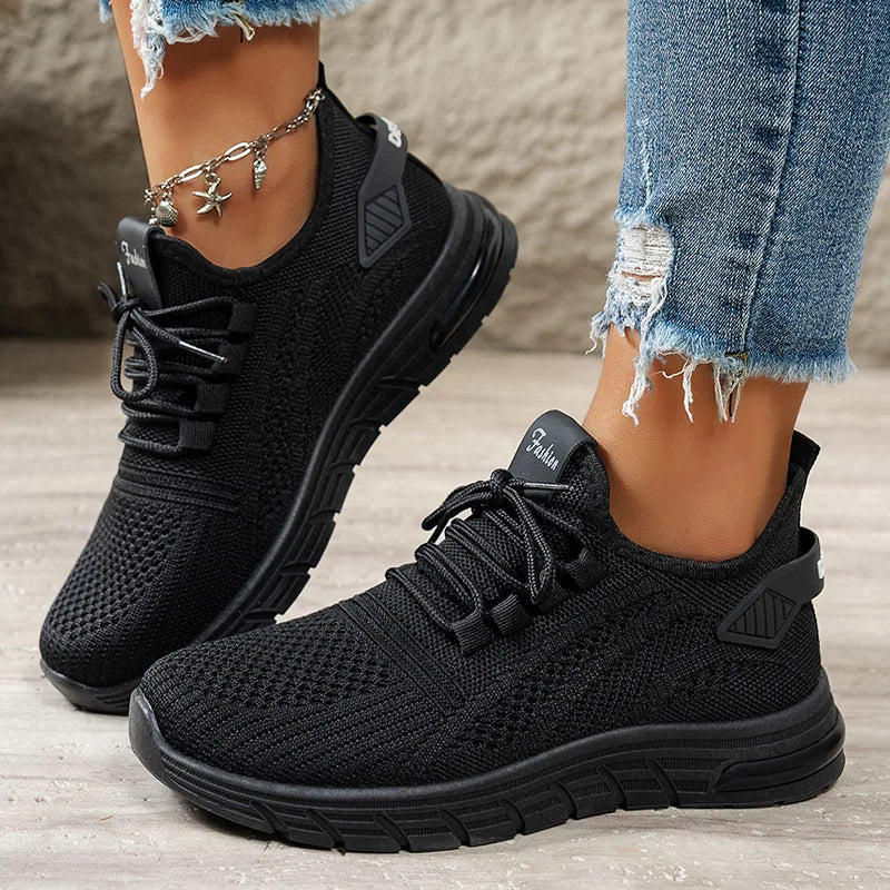 Lucyever L6228 Atmungsaktiv Sneaker - Weiß Mesh Slip On