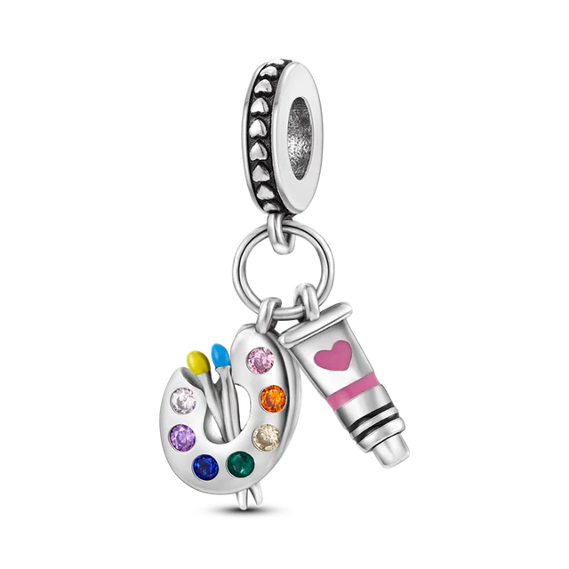Neue 925 Silber Lernhilfe Schultasche Uhranhänger Charms Beads Fit Original Pandora Armband DIY Schmuck Für Frauen 2024