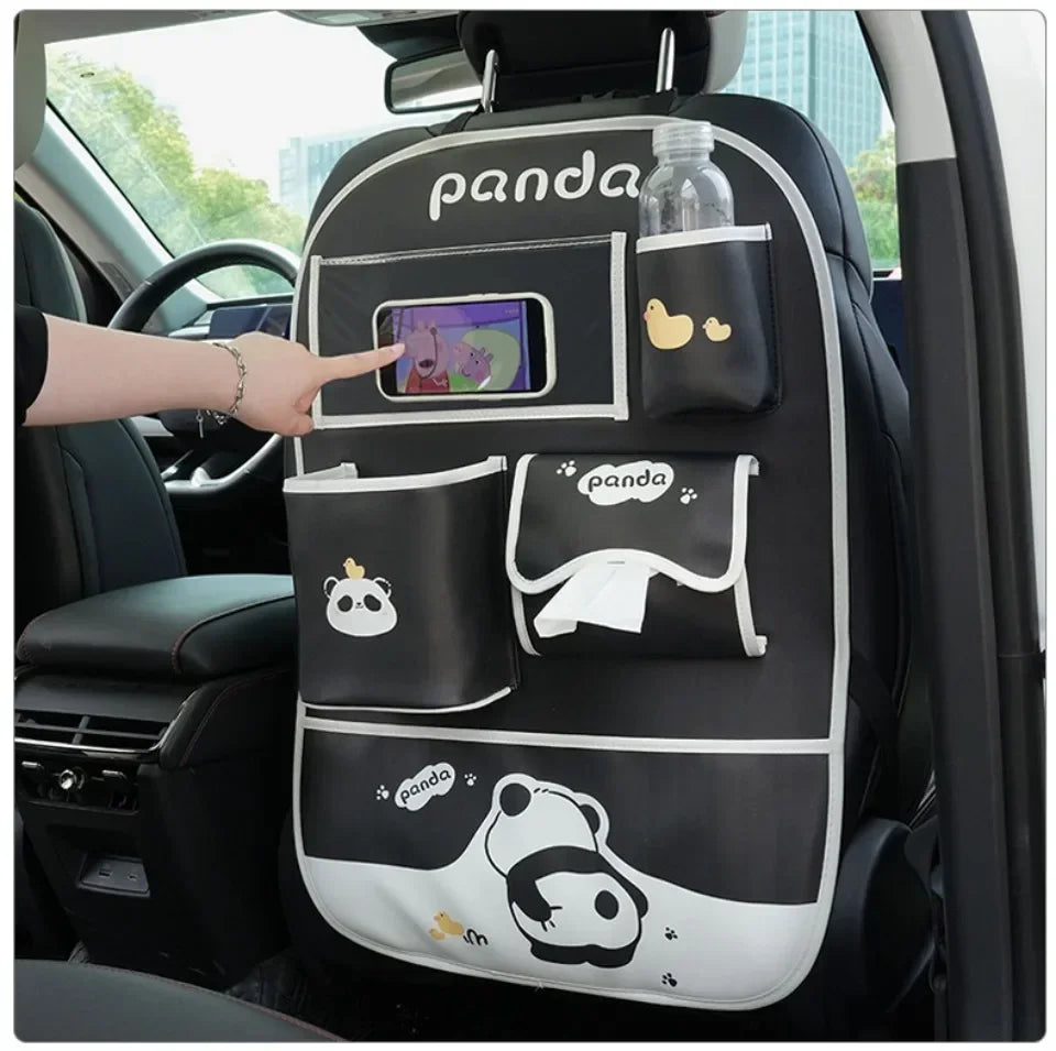 Auto-Organizer 2025: Car Seat Back Storage Bag Children Anti Kick Pad - Cartoon Seat Backrest Hanging Organizer Waterproof Durable Auto Storage Collection
