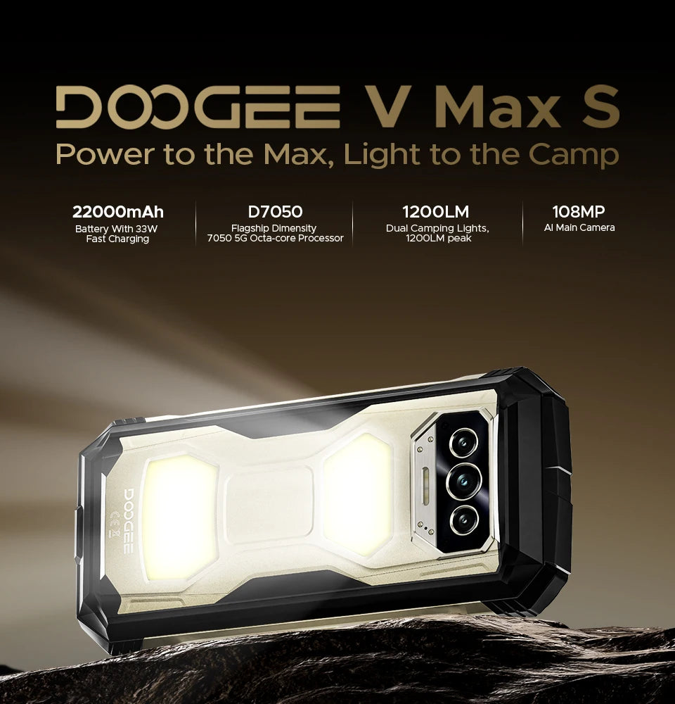 DOOGEE V Max S Robustes 5G - Kapazität 22000mAh 33W 6,58 Zoll