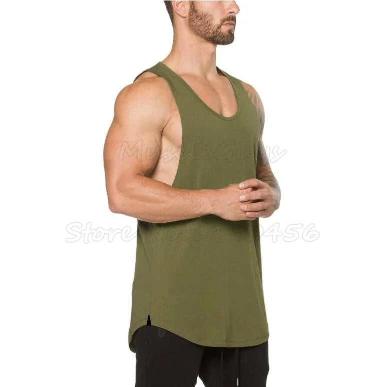 Muscleguys Marke Gym Kleidung 2025: Herren Bodybuilding Fitness Stringer Tank Top - Sportbekleidung Unterhemd Muskel Workout Singlets Baumwolle M-XXL