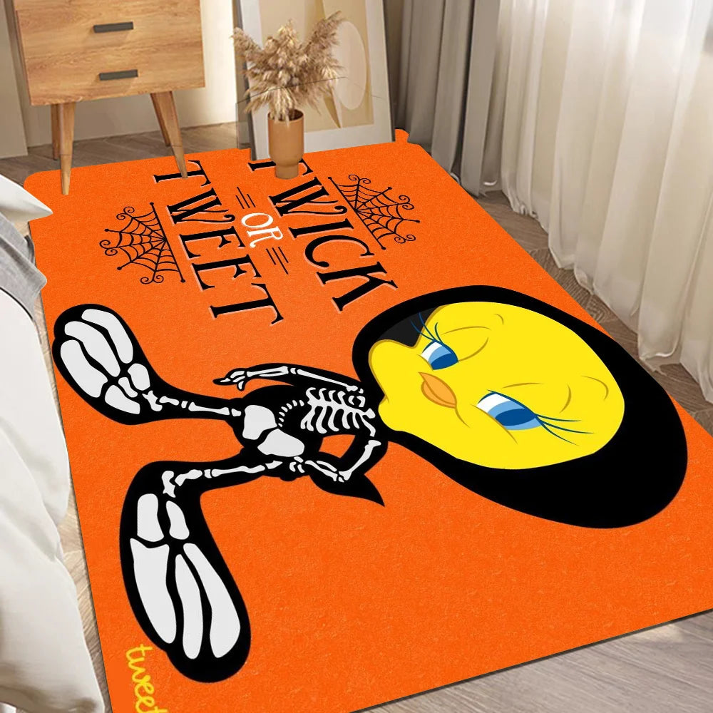 Yellow Cartoon T-Tweetys Bird Room Mats Cheaper Anti-slip Modern Living Room Balcony Printed Welcome Rug