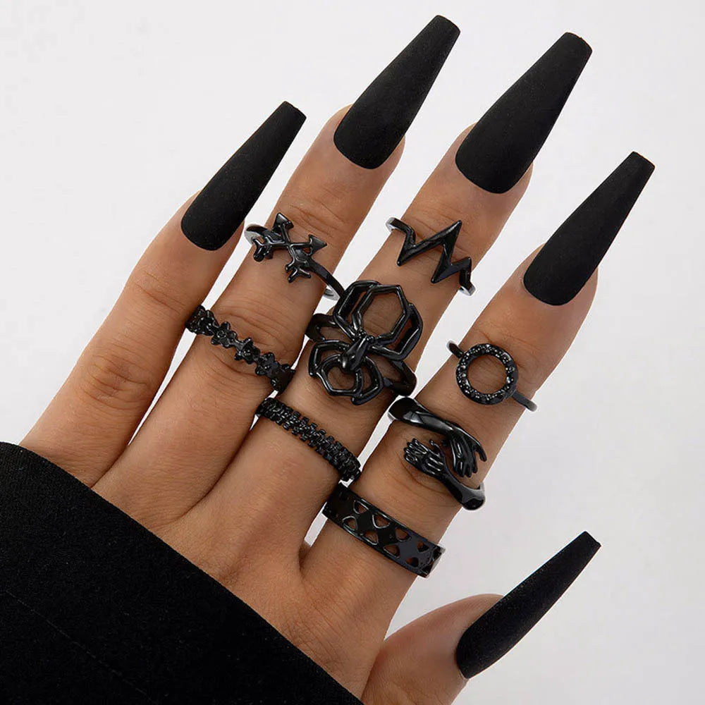 Zhang V Gui Punk Fingerring Set - 10/20/30/50 Stk Zink