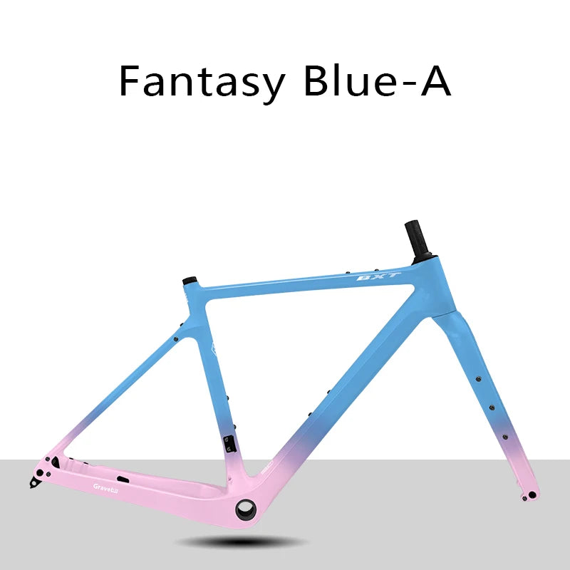 BXT Carbon Gravel Bike Frame Fully Hidden Cable Carbon Frame Fork Thru Axle Gravel Disc Brake Carbon MTB Road Bicycle Frame 27.5