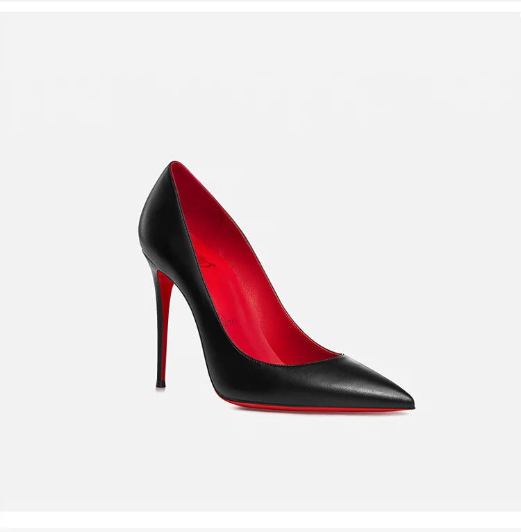 elegant woman heeled shoes 2024 trend luxury Brand Women High Heels Red Shiny Bottoms shallow Pumps Pointed Toe elegant Women 12cm