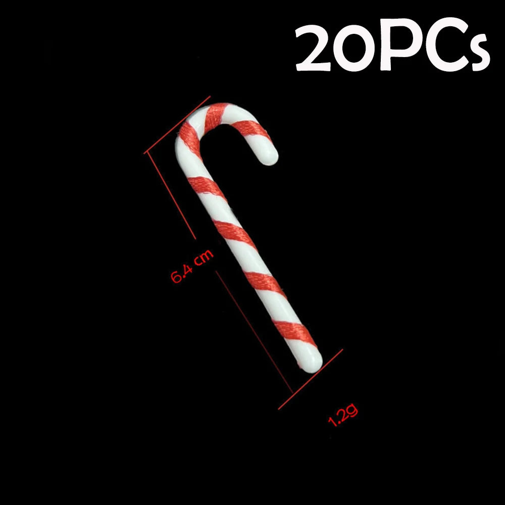 CandyCane Mini Weihnachtsbaumschmuck - Größe 3 cm, 20 Stück, Kunststoff