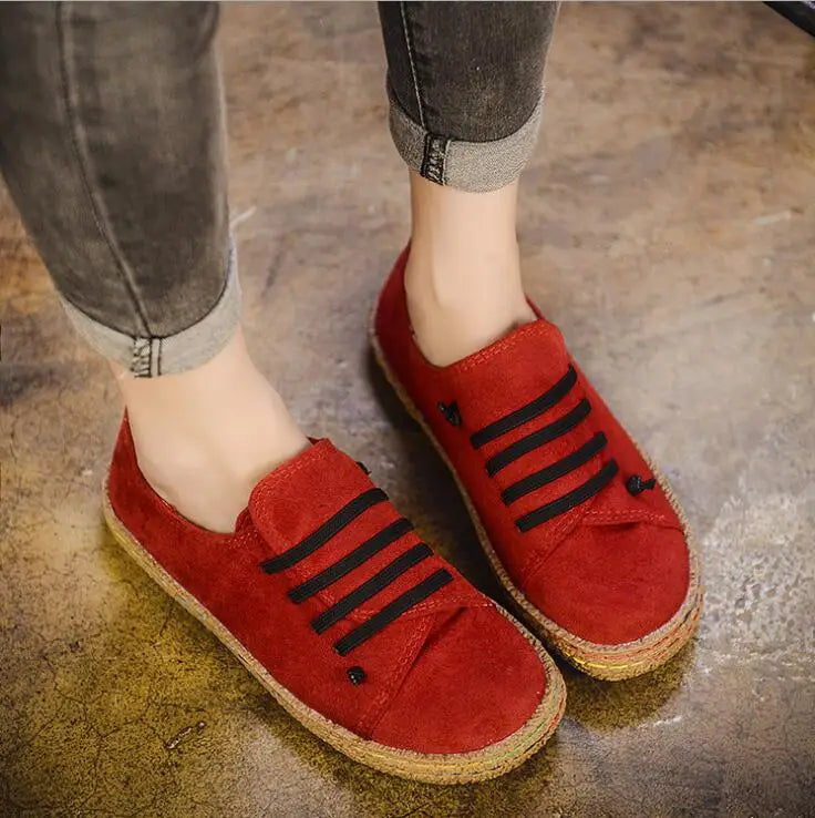 Frauen Schuhe Flachboden Schnürsenkel Loafers Damen Neuem Herbst Casual Outdoor Lazy Schuhe Komfortabel Leicht Solid Color Flat Schuhe