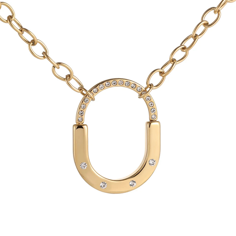 ZhejiangChoice XLN2227 Oval Anhänger Gold Silber - 45cm