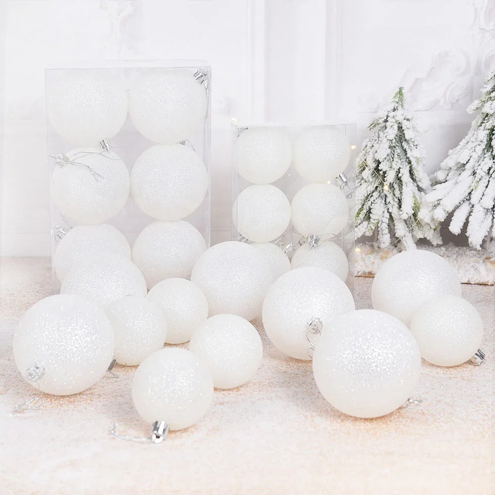 CHIXINHAPPYONE 40 Glitzer-Weihnachtskugel - Größe Ø3 cm, 6er Set