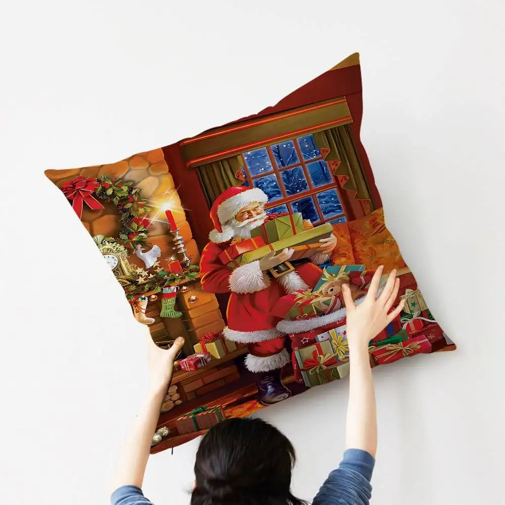 Merry Christmas Pillow Gift Home Office Decoration Bedroom Sofa Car Cushion Cover Case 45x45