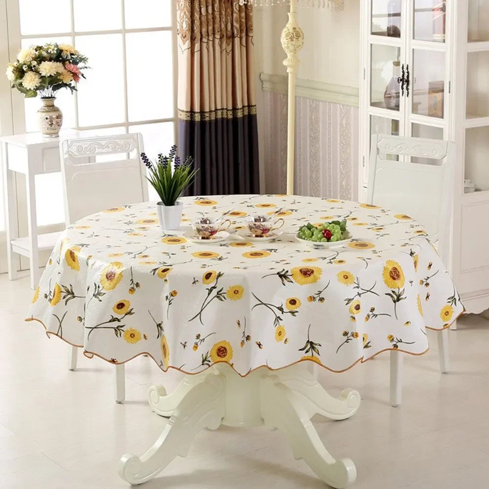 152/180 Cm Round Tablecloth Washable Tablecloth Decorative Tablecloth Indoor Holiday Home Christmas Party Picnic Restaurant