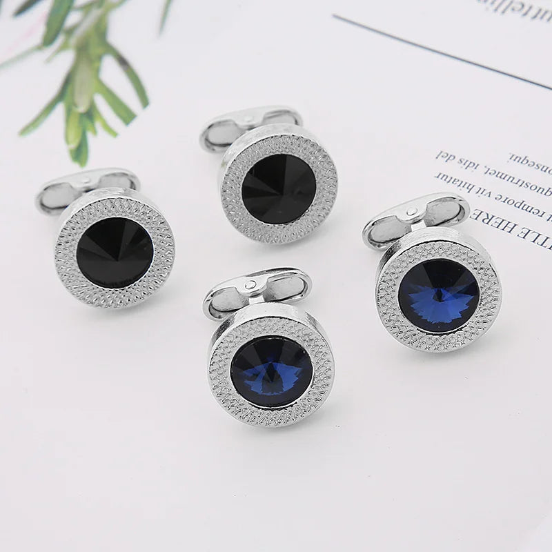 Stylish French Round Cufflinks Fashion Cufflinks Set For Men Women Tuxedo Shirt Studs Fits Business Wedding Party