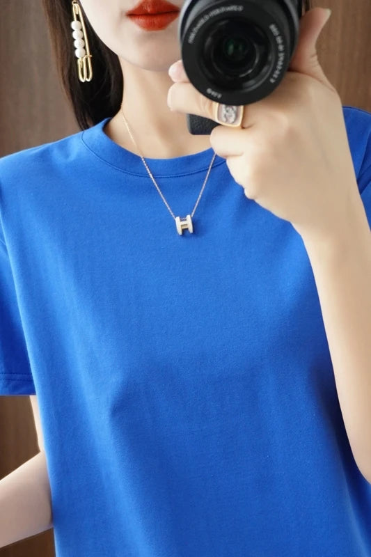 KANNISAK TShirt O Neck Baumwolle - Kurzarm Gr L Weit