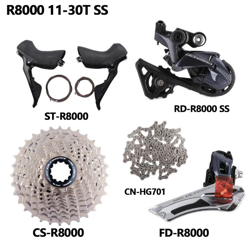 Shimano 105 Ultegra R7000 R8000 Groupset 2x11s Road Bike Bicycle Set CS 12-25T/11-28T/11-30T/11-32T/11-34T Upgrade From 5800