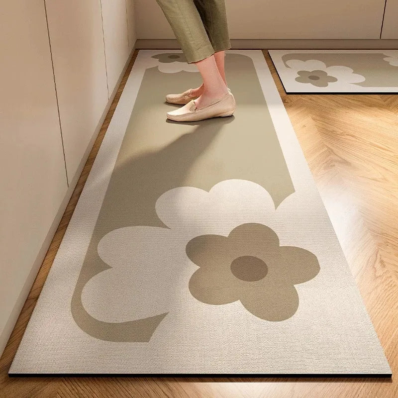 New Super Absorbent Kitchen Floor Mat Diatom Mud Pad Bath Pad Anti-Slip Carpet Kitchen Mats Wipeable Wash Long Strip Carpet