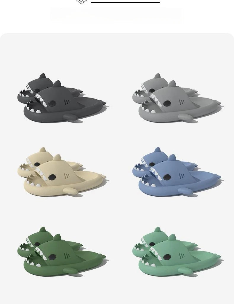 Frauen Cartoon Hai Hausschuhe Männer Innen Badezimmer Slides Sommer Paar Mode Flach Schuhe Sandalen Heim Weich EVA Strand Flip Flops