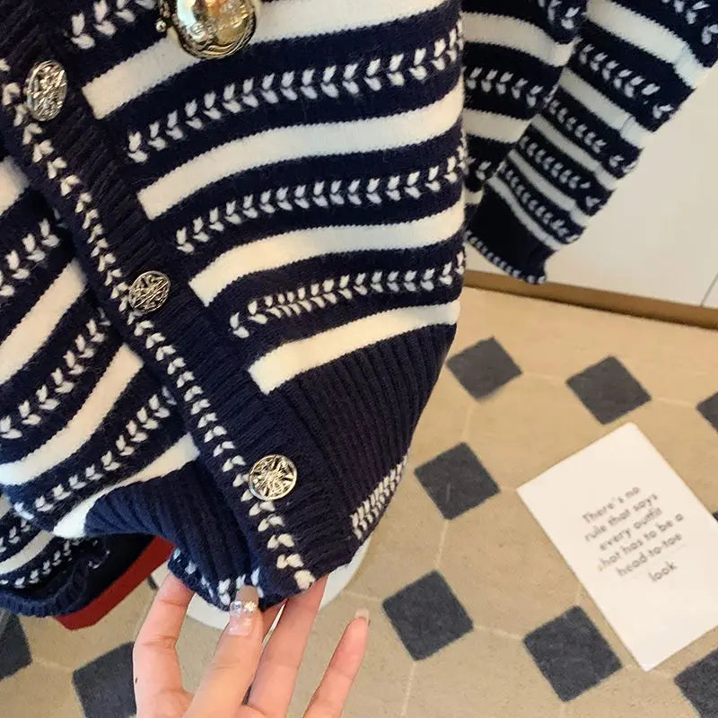 CN Cardigan Diagonalstreifen Muster - Normal Passform, Material Poly, Gewicht 120–220 g/m²