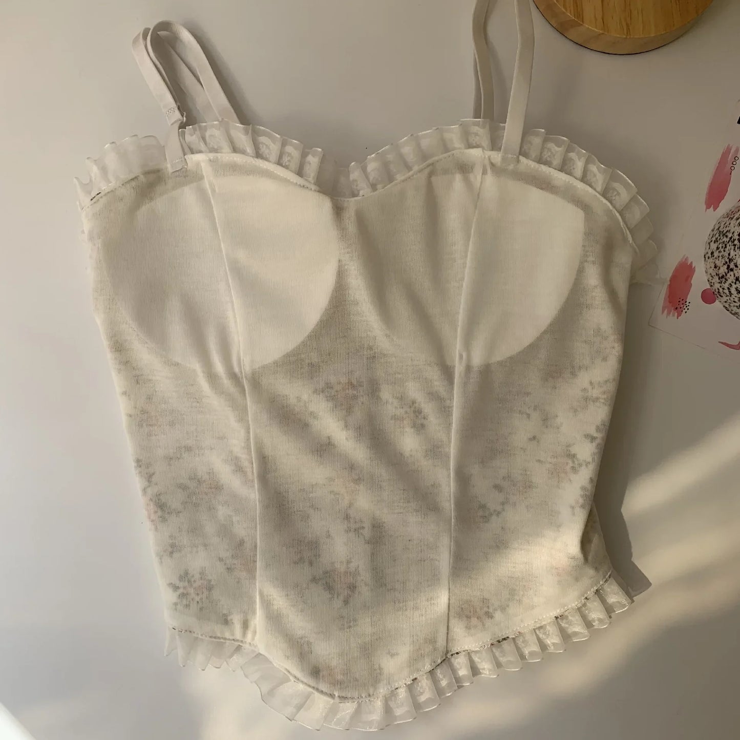 Camisole 2025: Lace Flower Print Cami Crop Tank Tops Summer Camisole - Women's Tube Top Elegant Slim Short Tanks Vest Sexy Y2k Pearl Collection
