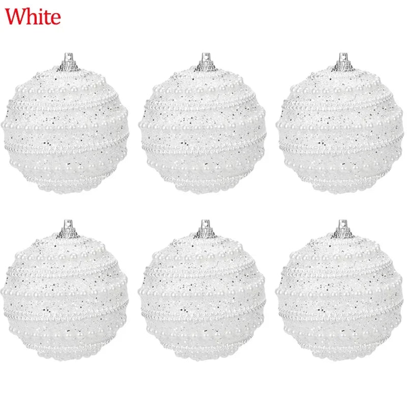 Choice Christbaumkugel Schaum Bruchsicher - Durchmesser 8 cm Weiß Rot