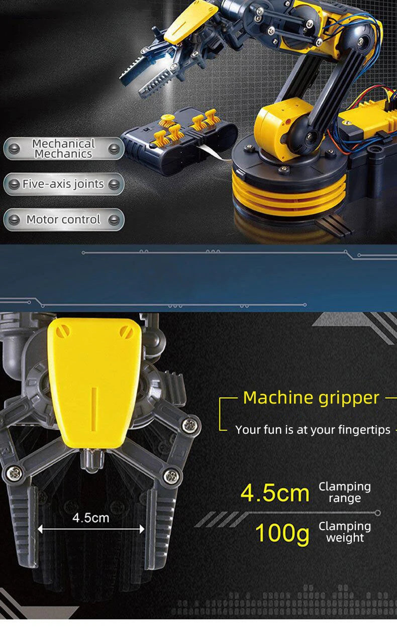 Telecomandă manipulator DIY electric științific robot braț experiment asamblare copii jucării educative cadou de ziua de naștere copil