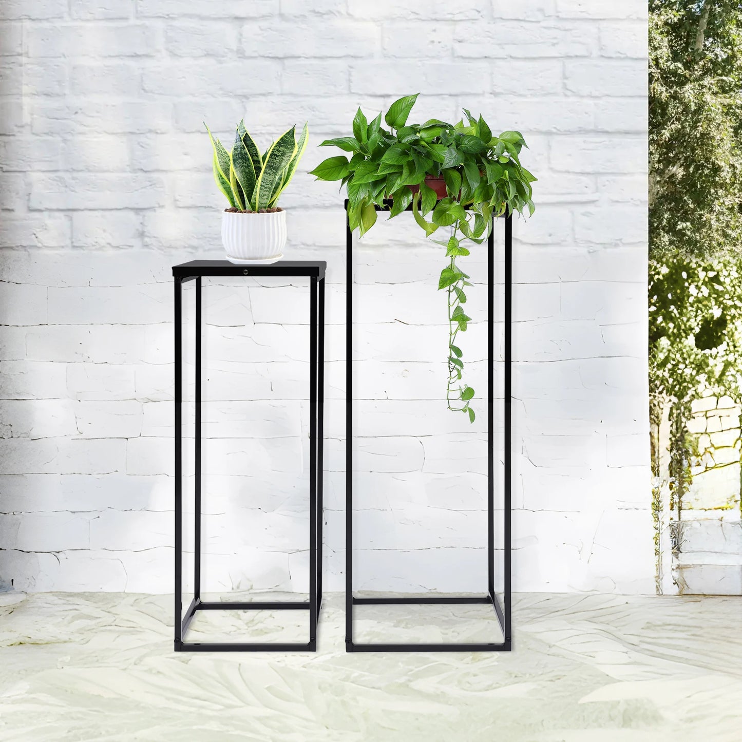 Bymaocar Pflanzenständer-Set 70/60 cm Metall Tragfähigkeit 4-5 kg