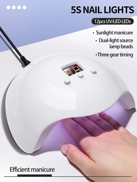 Ctrs 5S Professionelle UV Nagellampe - 12 LEDs 5W 3 Timer