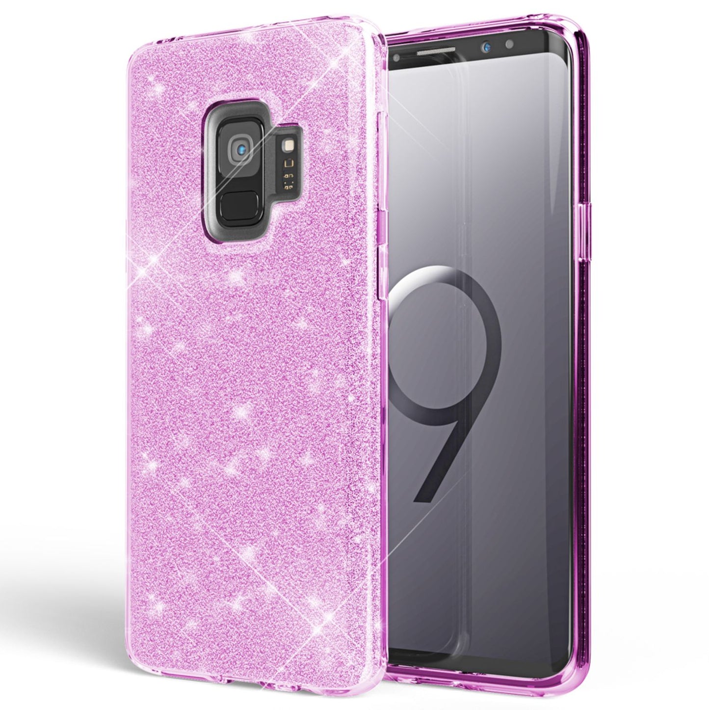 Samsung Galaxy S9 Hülle Handyhülle von NALIA, Glitzer Slim Case Cover Schutzhülle