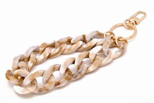 Schlüsselanhänger mit Karabiner Beige