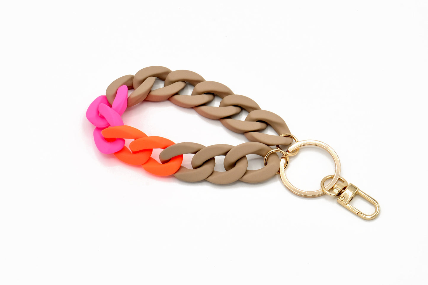 Schlüsselanhänger mit Karabiner "RUBBER EDITION" Beige Mix