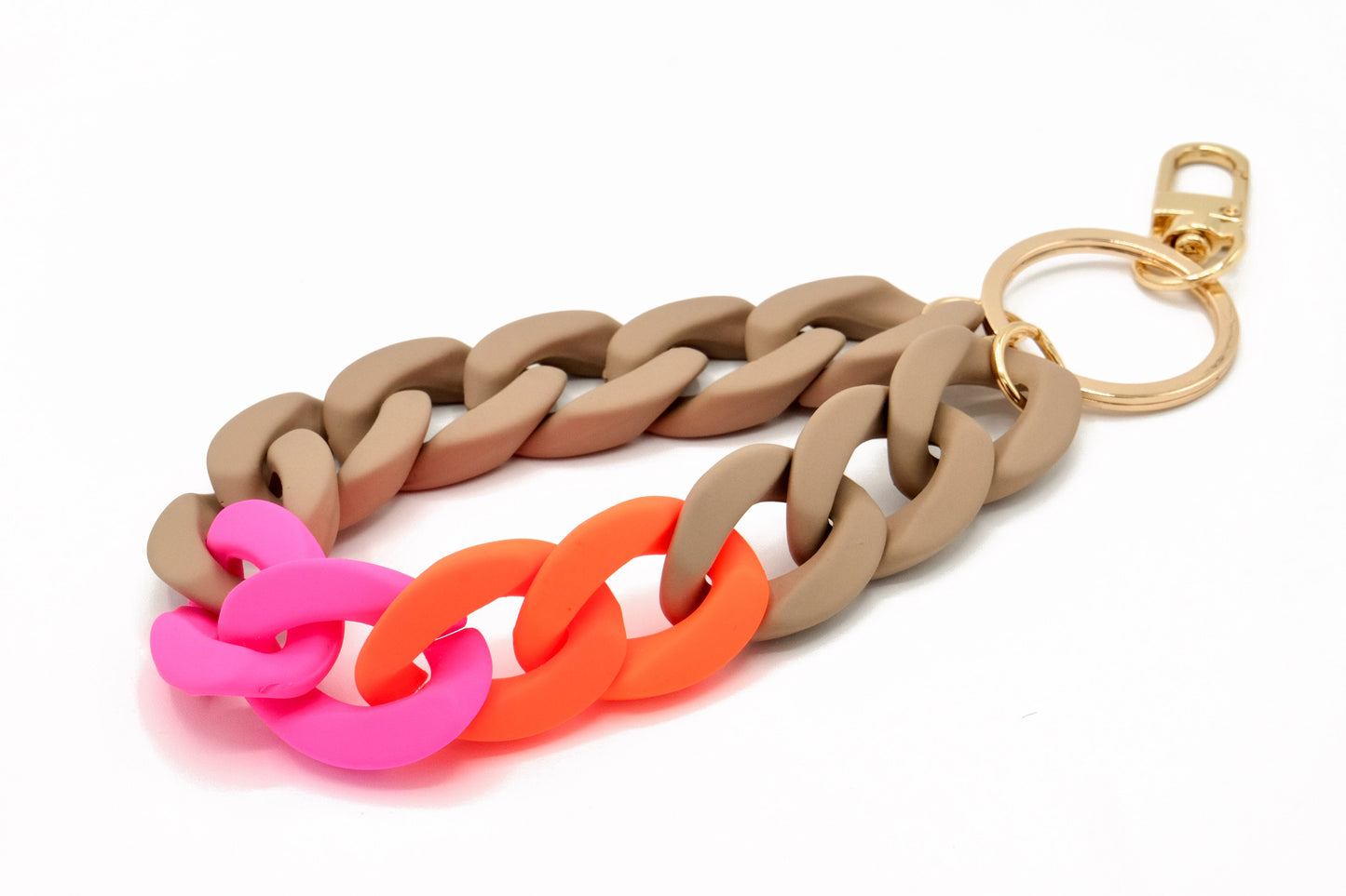 Schlüsselanhänger mit Karabiner "RUBBER EDITION" Beige Mix