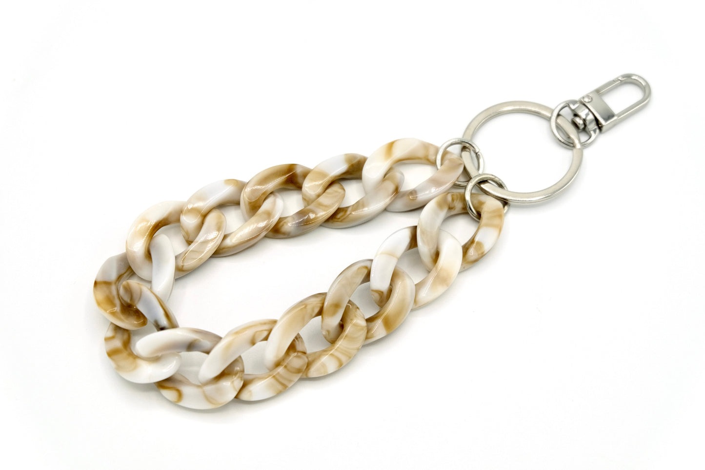 Schlüsselanhänger mit Karabiner Beige