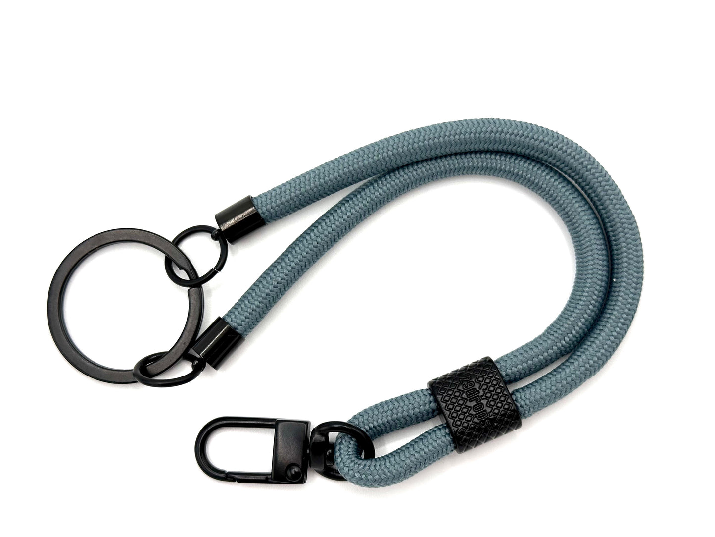 Schlüsselanhänger mit Karabiner Blaugrau