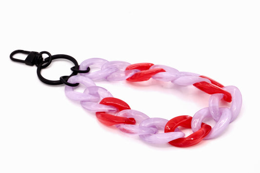 Schlüsselanhänger mit Karabiner Lila/Rot