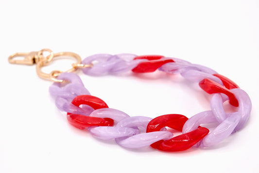 Schlüsselanhänger mit Karabiner Lila/Rot