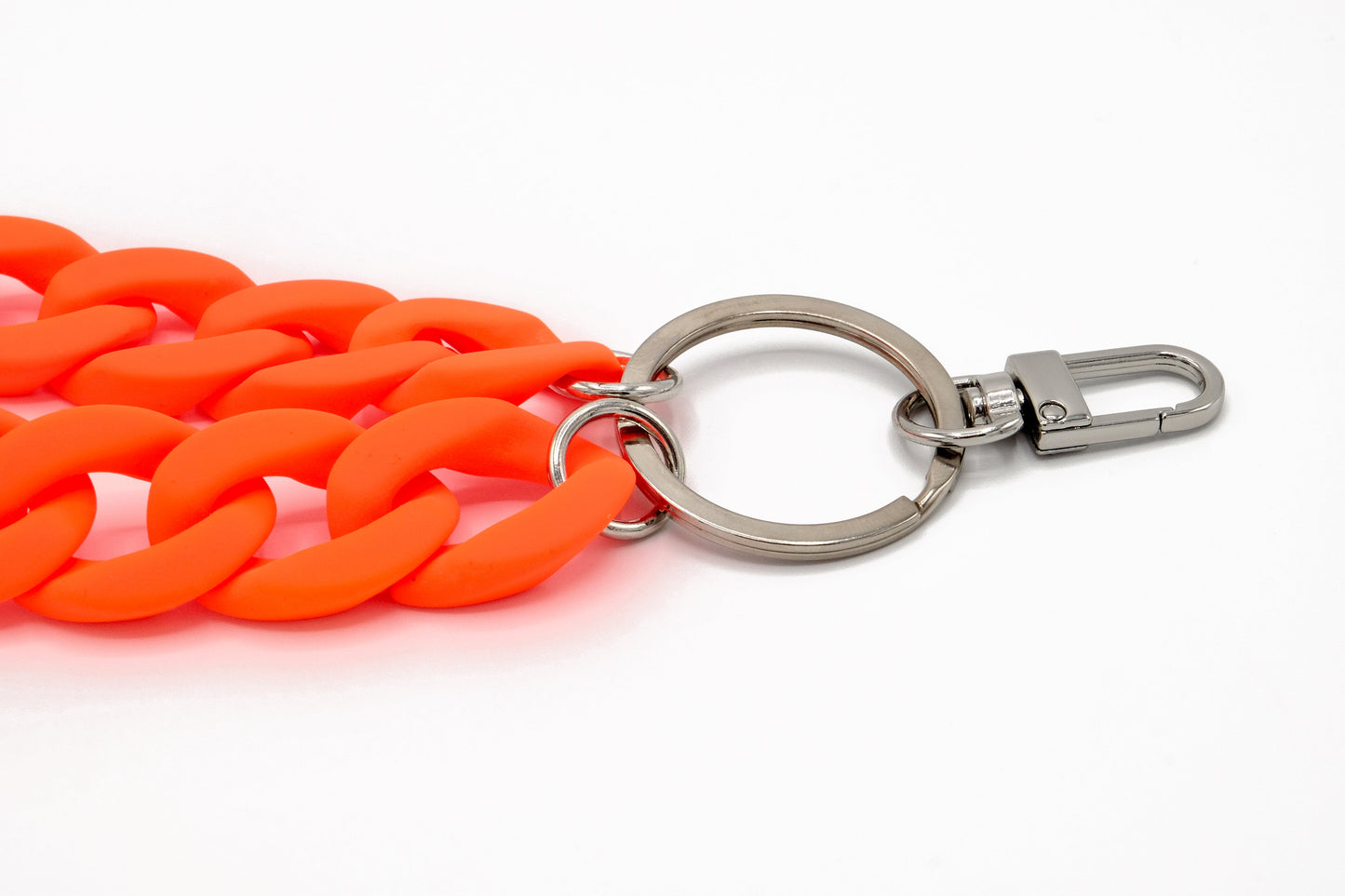 Schlüsselanhänger mit Karabiner "RUBBER EDITION" Neon-Orange