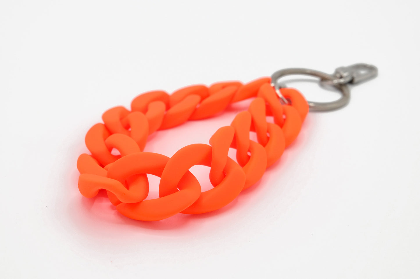 Schlüsselanhänger mit Karabiner "RUBBER EDITION" Neon-Orange