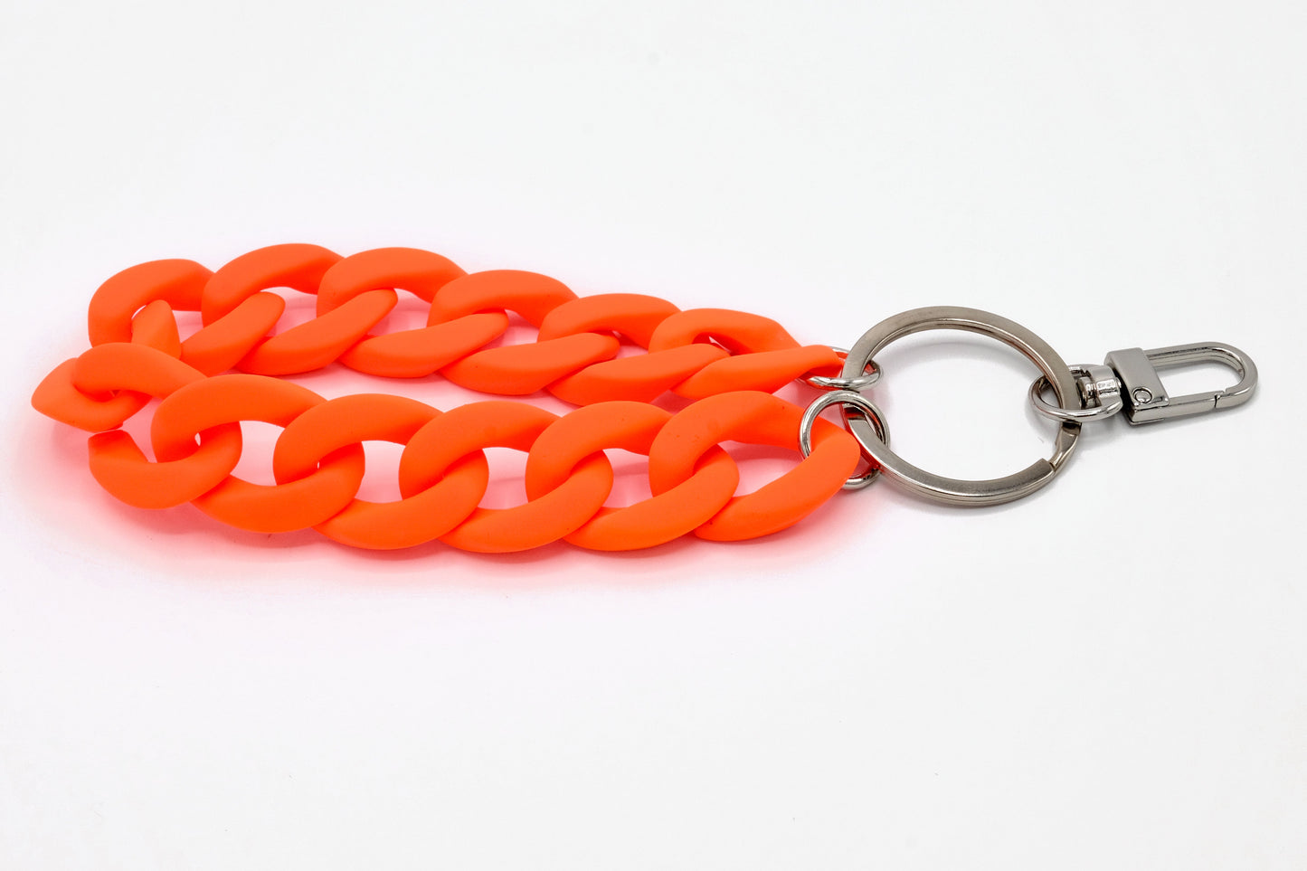 Schlüsselanhänger mit Karabiner "RUBBER EDITION" Neon-Orange