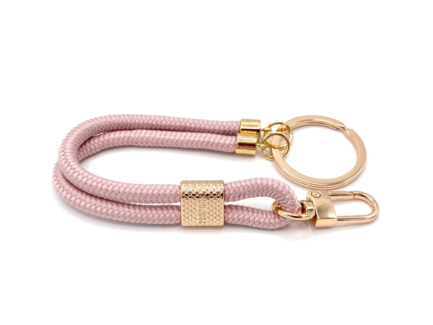 Schlüsselanhänger mit Karabiner Puderrosa