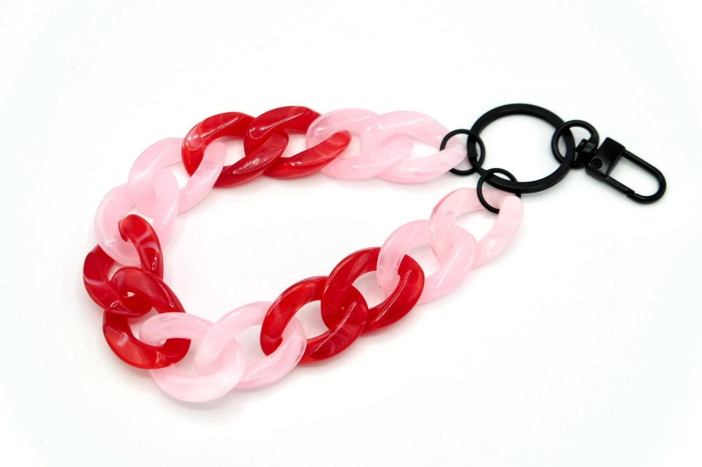 Schlüsselanhänger mit Karabiner Rosa/Rot