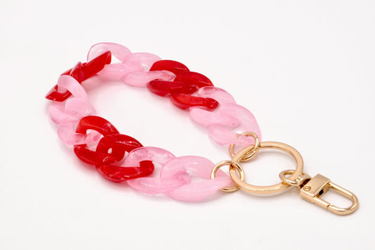 Schlüsselanhänger mit Karabiner Rosa/Rot