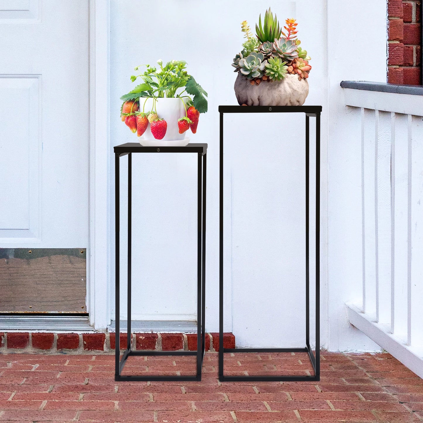 Bymaocar Pflanzenständer-Set 70/60 cm Metall Tragfähigkeit 4-5 kg