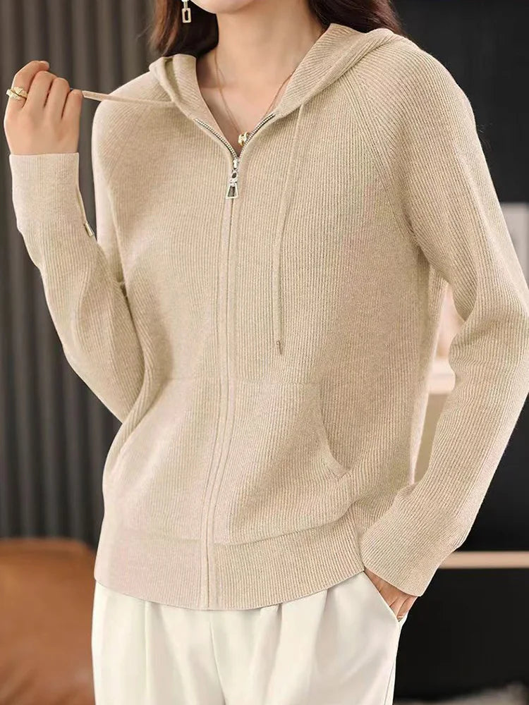 LTYQIN Cardigan Doppel-Reißverschluss-Größe M, 220–320 g/m²
