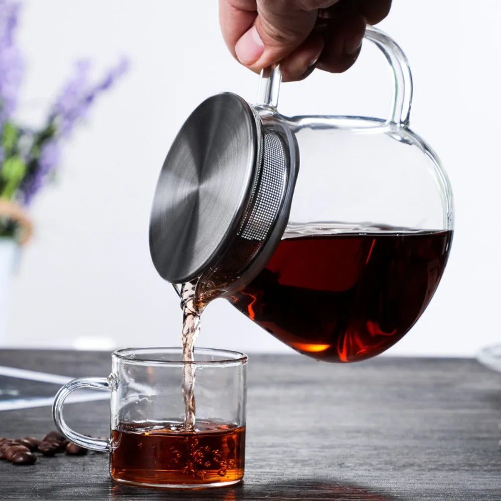 Aihogard Glas Kaffeekanne Hitzebeständig - 450ml Filter
