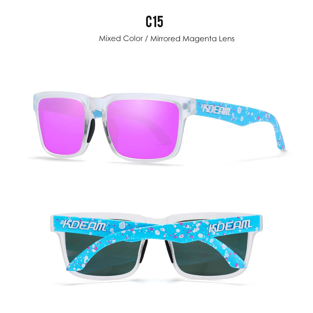 KDEAM Herren Polarisierte Sonnenbrille Quadratisch Casual Outdoor Sonnen Brille Frauen Unisex Sonnenbrille für Paare mit Neuer Verpackung