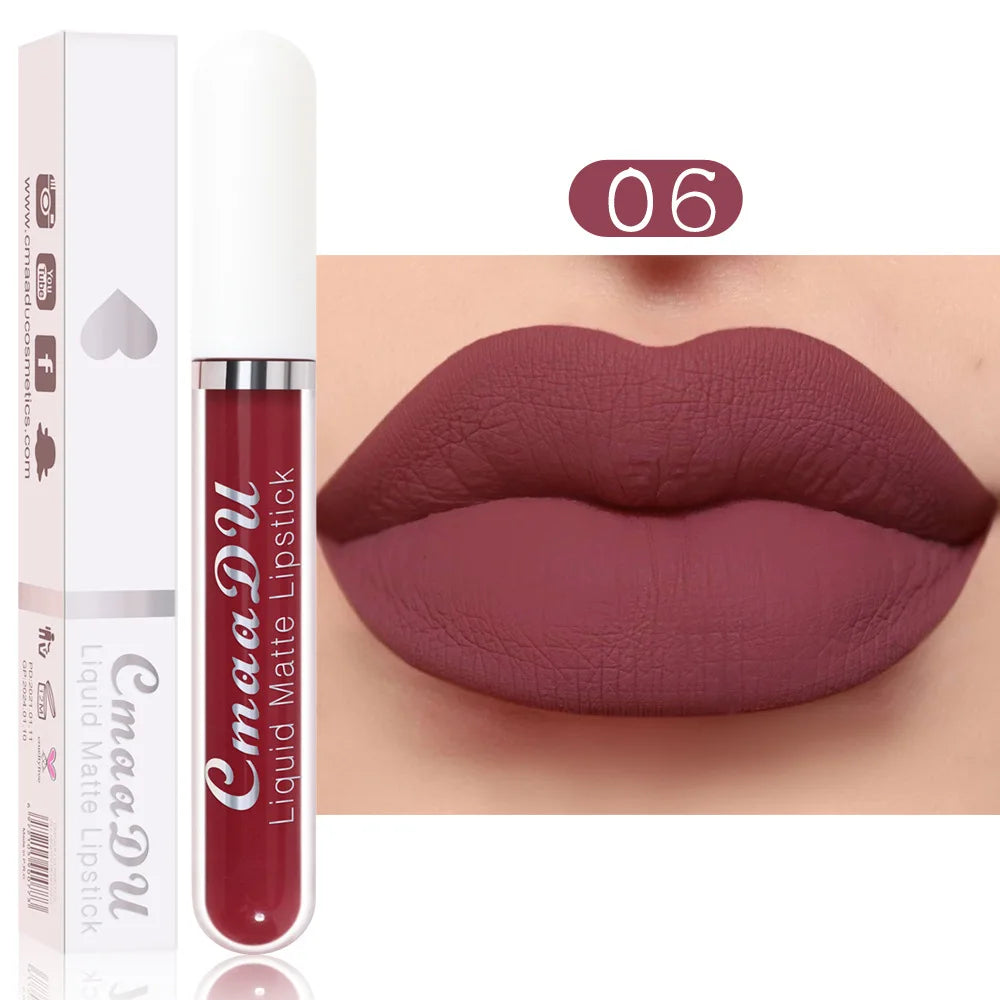 Liquid Matte Lippenstift 2025 - Wasserfest Langanhaltend Make-up Frauen - Kosmetik Koreanisch Makeup Beauty Lip Gloss Tint Fleck