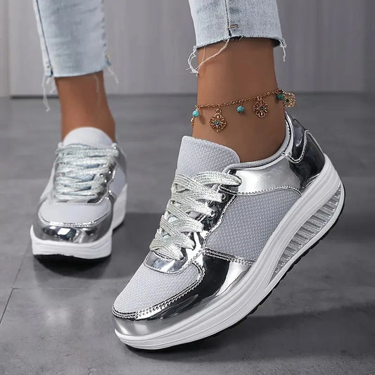 Women's Shoes Flat Anti Slip Outdoor Walking Shoes for Women Sneakers Womens Wedge Sneakers Casual Thick-soled Vulcanized Shoes