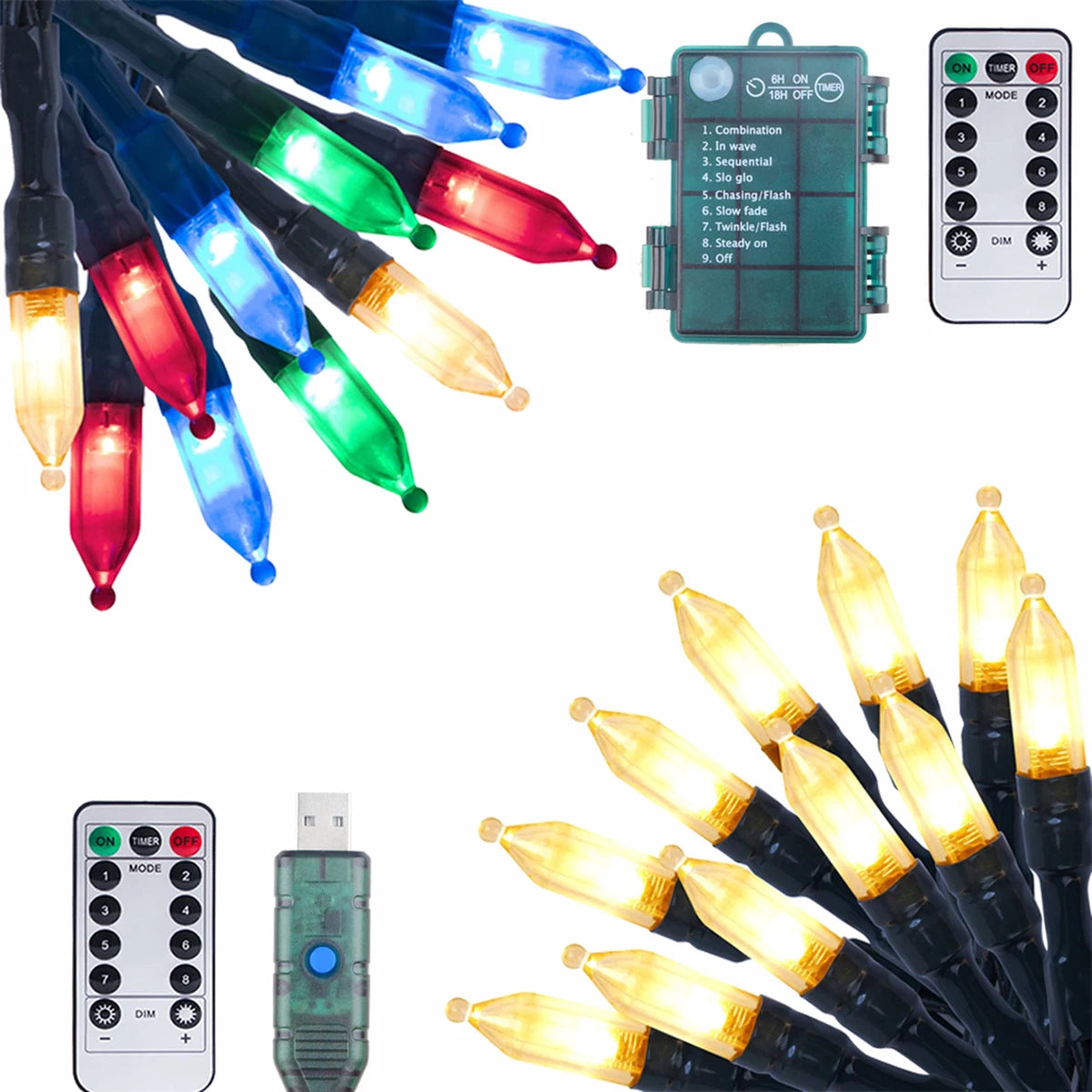 KIKIELF 20LED-100LED Fernbedienbar - LEDs 20–100, Länge 1–5 m, DC4,5V