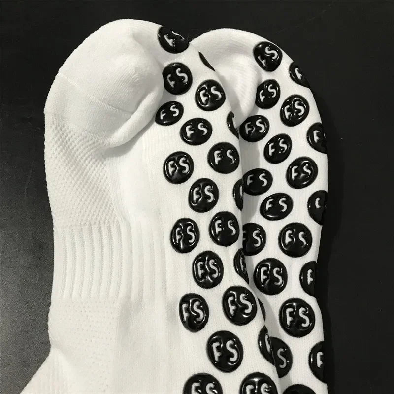 FS Fußballsocken Neuer Stil Runder Silikon-Saugnapf-Grip Anti-Rutsch-Soccer-Socks-Sports-Männer-Frauen-Baseball-Rugby-Socks