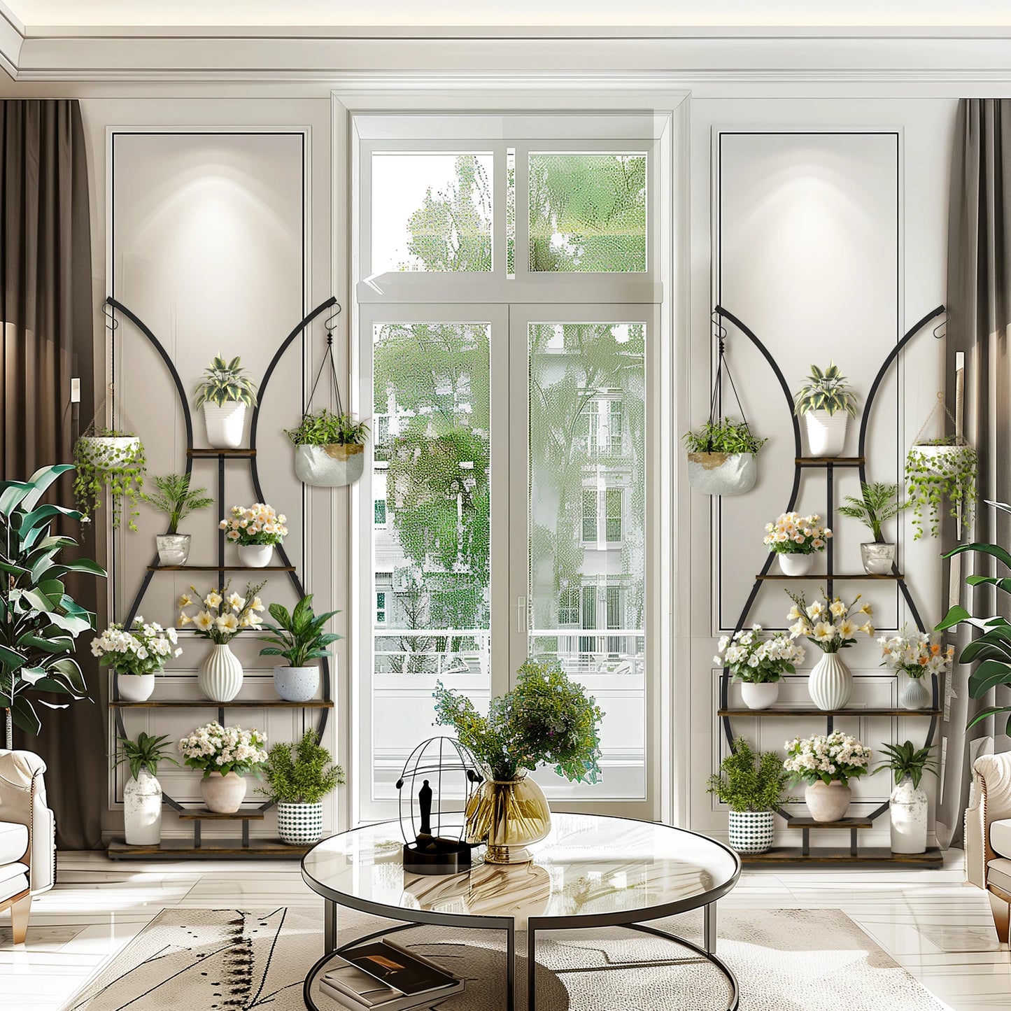 WisforHign-concerned Pflanzenständer Metall 5-Tier 74x30x181 cm